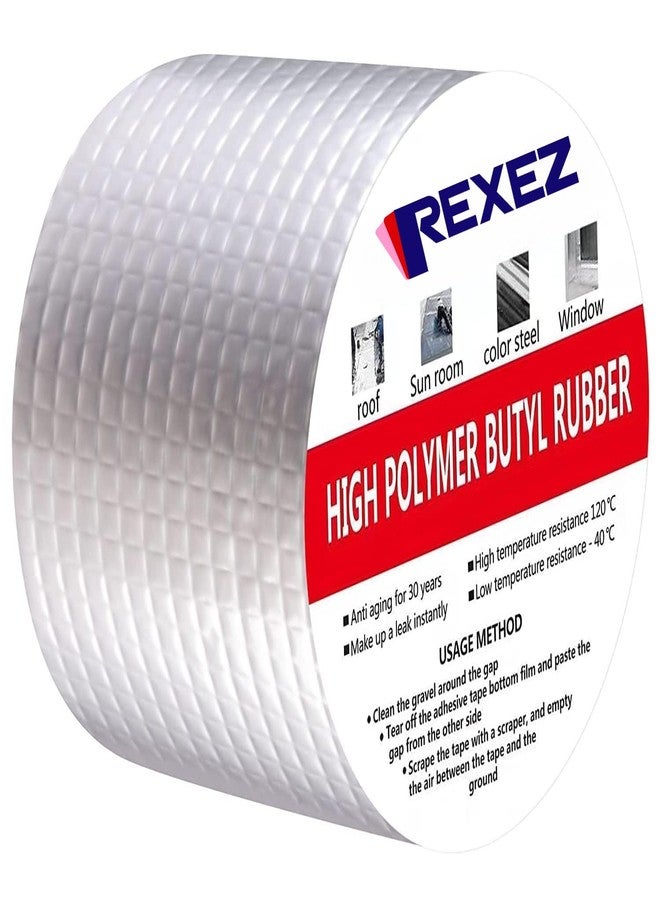 Rexez Leakage Repair Waterproof Tape 4 inch X 5m Roll, Strong Adhesive Aluminum Foil Butyl Tape for Water Leakage, Waterproofing Tape for Roof Leakage,Pipe,Surface Crack,Window (4 Inch (10CM*5M)) - Image 1